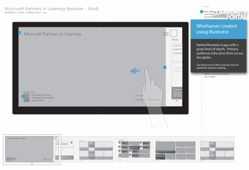 Microsoft Partners In Learning - Windows App Wireframes and Interactions