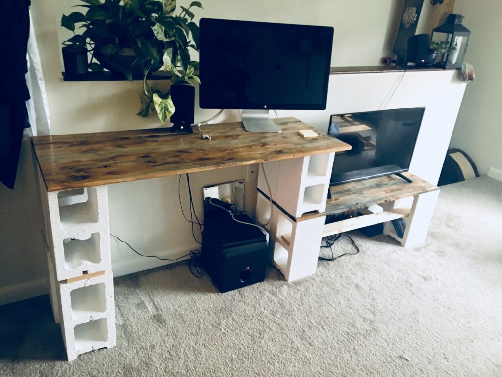 The finished product.  Designed, sanded, stained, sealed, and sanded more.